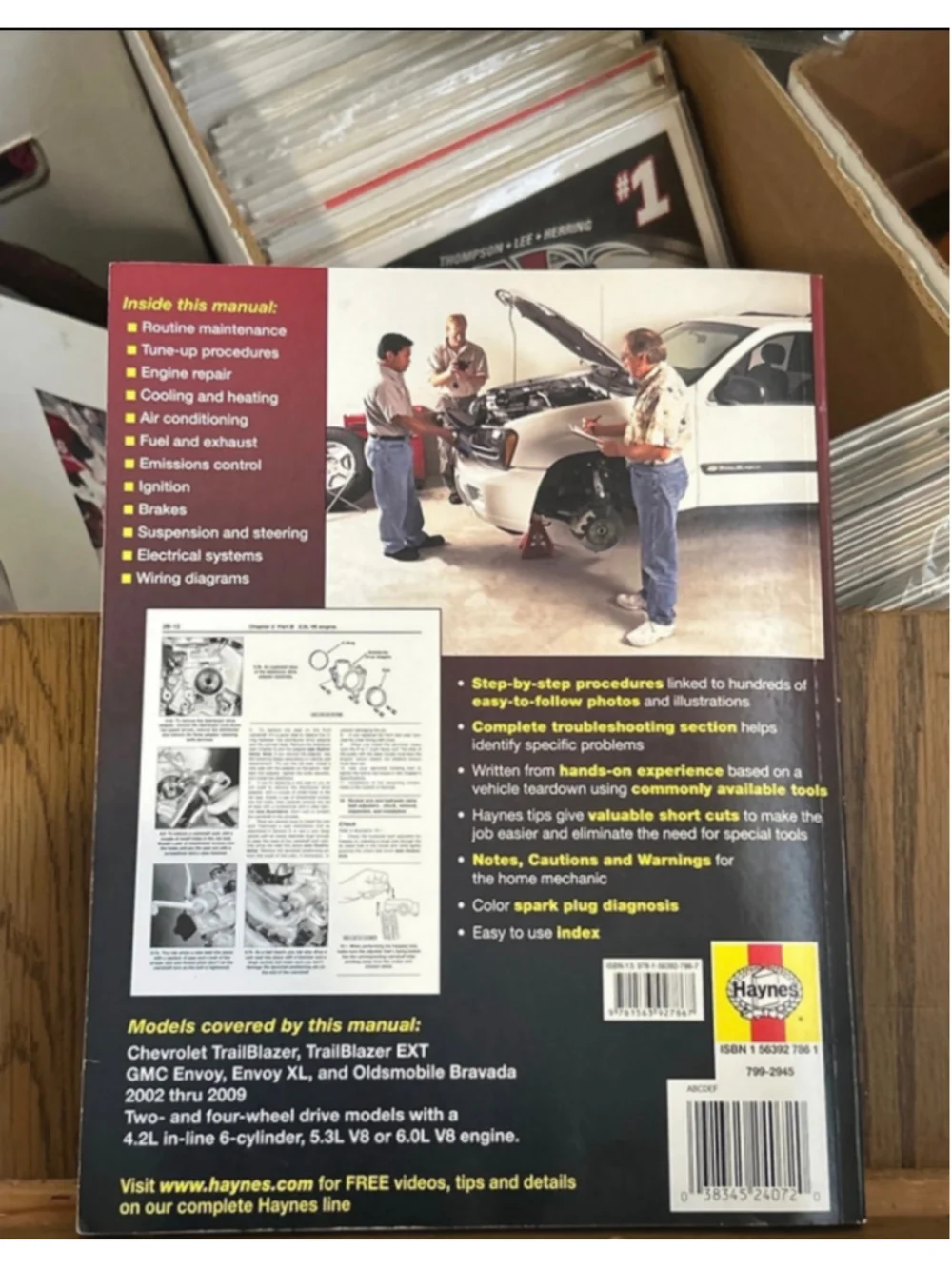 Haynes Chevrolet TrailBlazer & GMC Envoy Repair Manual 2002-2009 Maroon Yellow